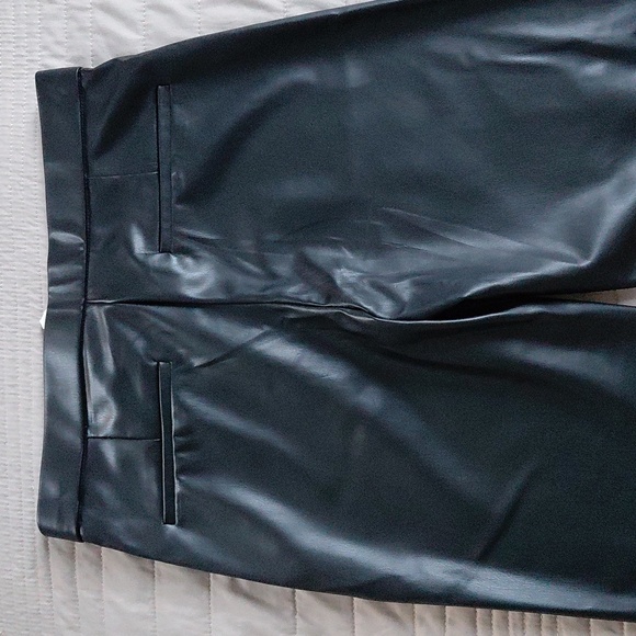ZARA FAUX LEATHER FLARE TROUSERS - Picture 3 of 12